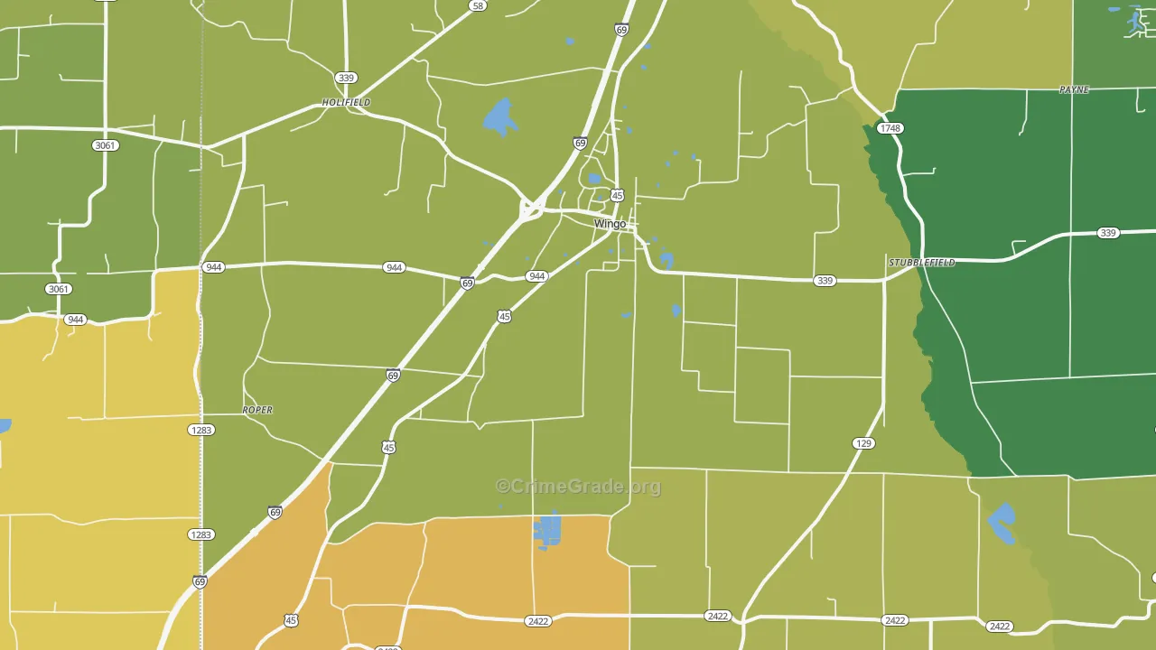 42088, KY Map of Vehicle Theft Rates