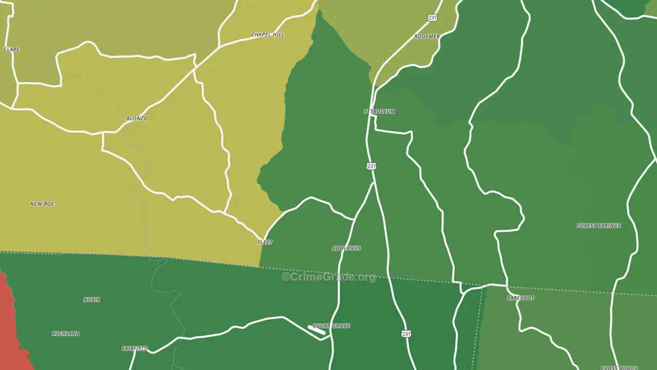 42120, KY Map of Vehicle Theft Rates
