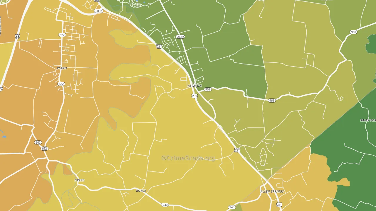 42122, KY Map of Vehicle Theft Rates