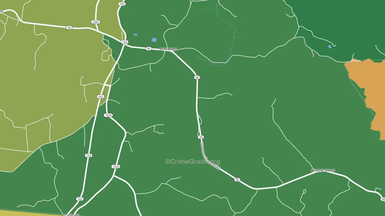 42124, KY Map of Vehicle Theft Rates