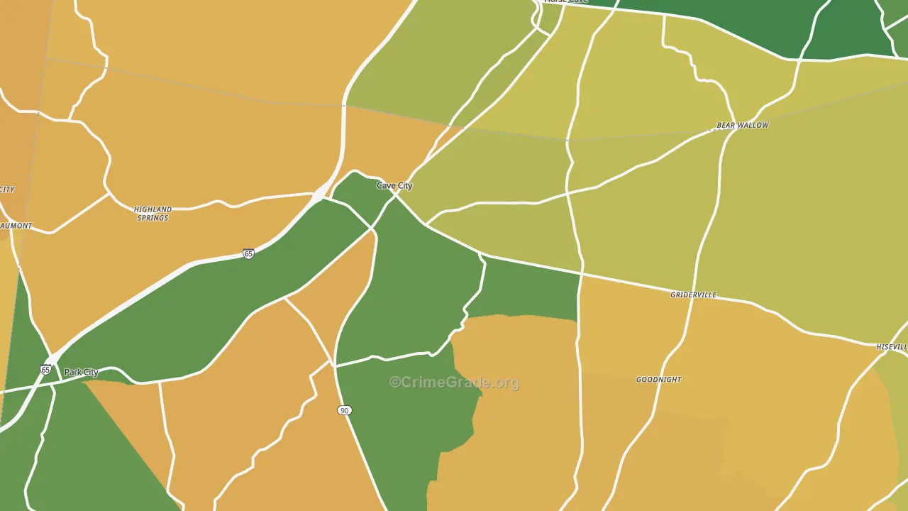 42127, KY Map of Vehicle Theft Rates