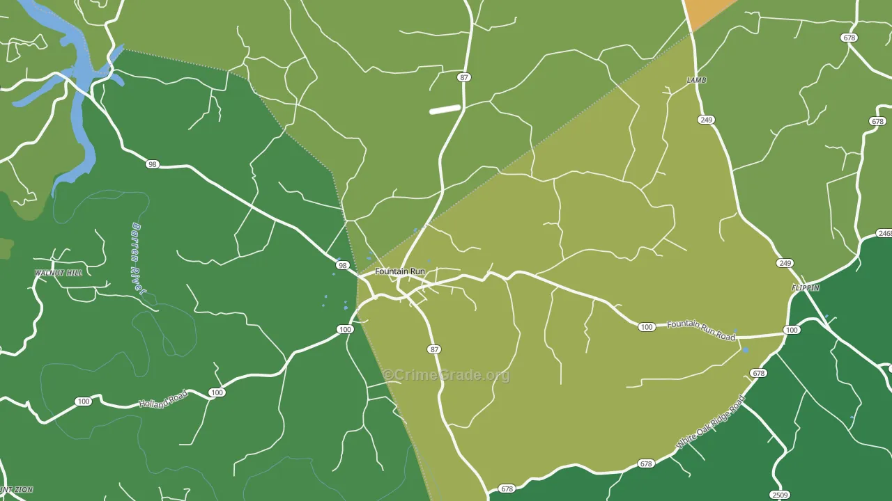 42133, KY Map of Vehicle Theft Rates