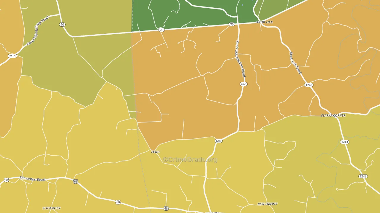 42154, KY Map of Vehicle Theft Rates