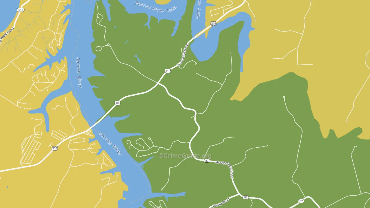 42156, KY Map of Vehicle Theft Rates