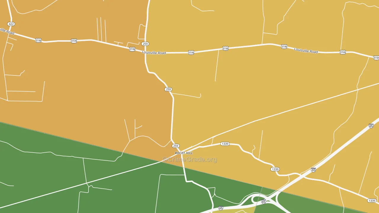 42163, KY Map of Vehicle Theft Rates