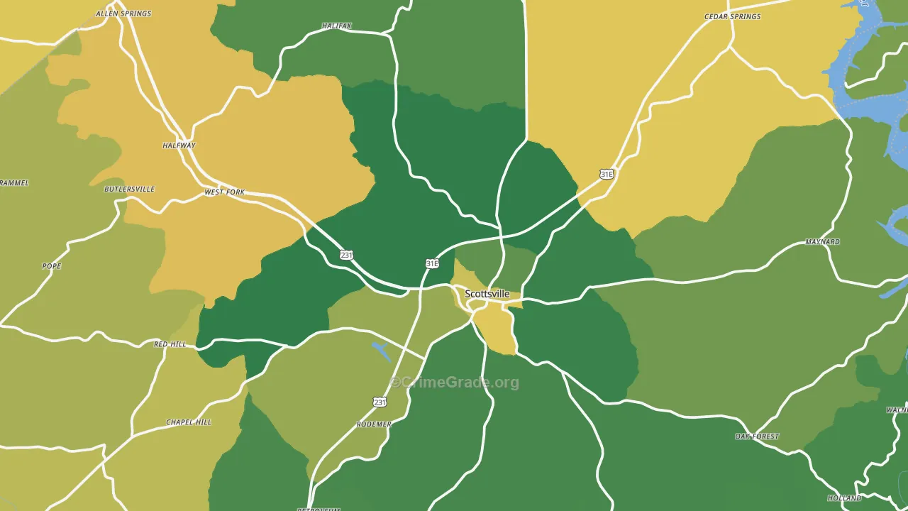 42164, KY Map of Vehicle Theft Rates