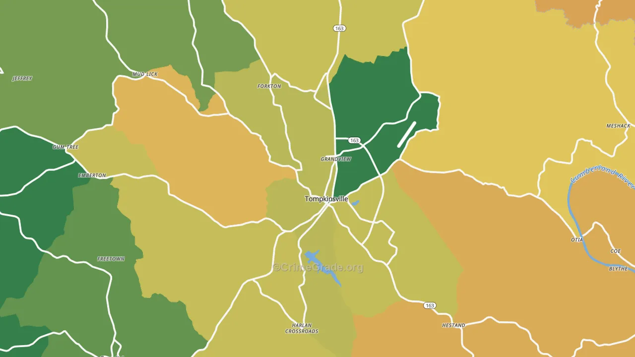 42167, KY Map of Vehicle Theft Rates
