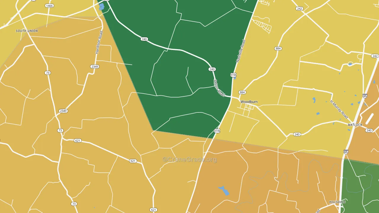 42170, KY Map of Vehicle Theft Rates