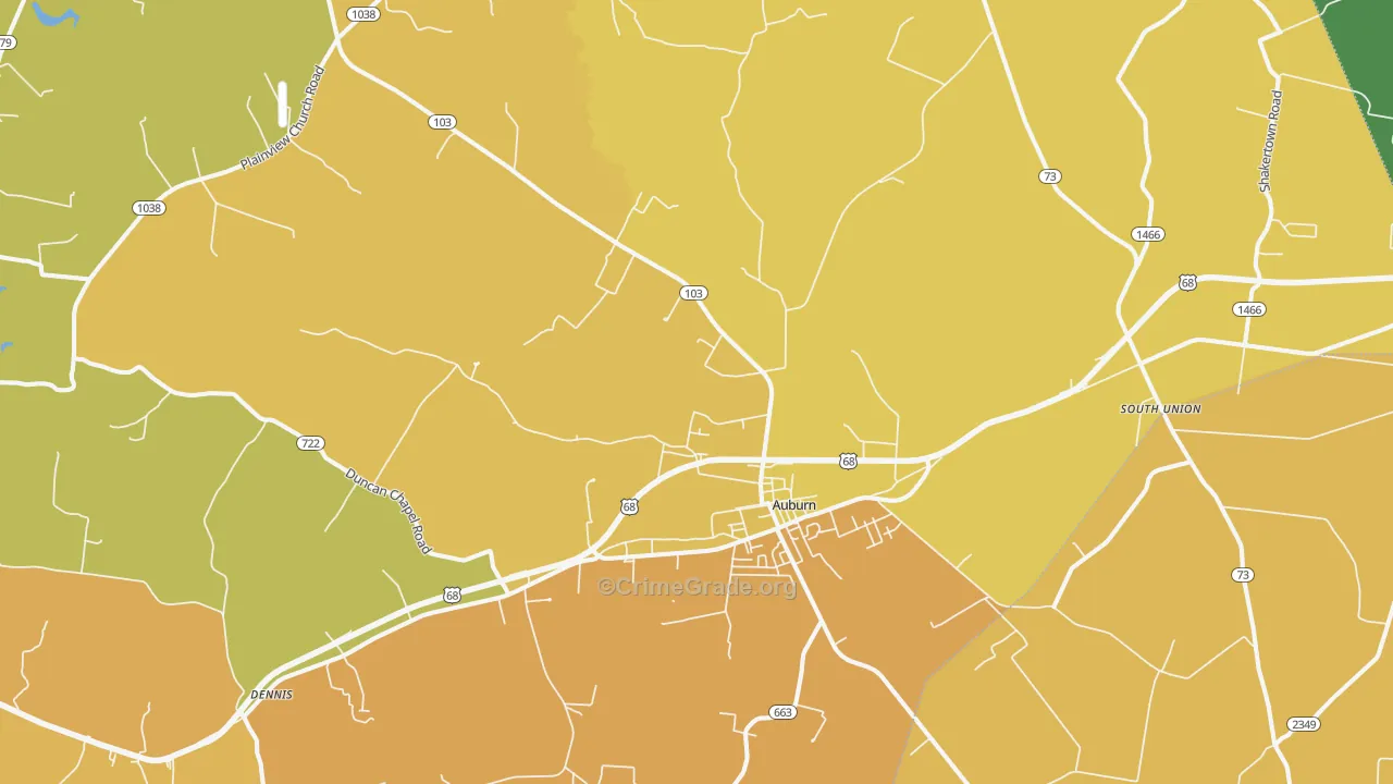 42206, KY Map of Vehicle Theft Rates