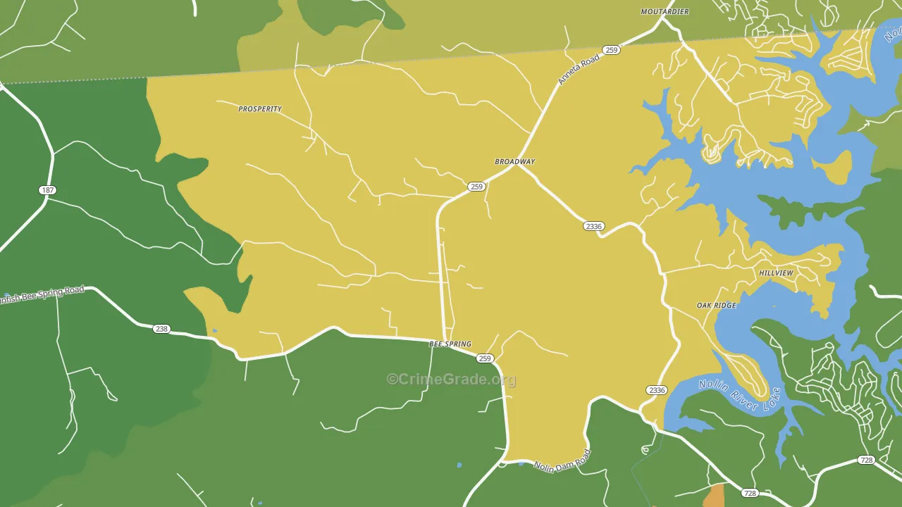 42207, KY Map of Vehicle Theft Rates