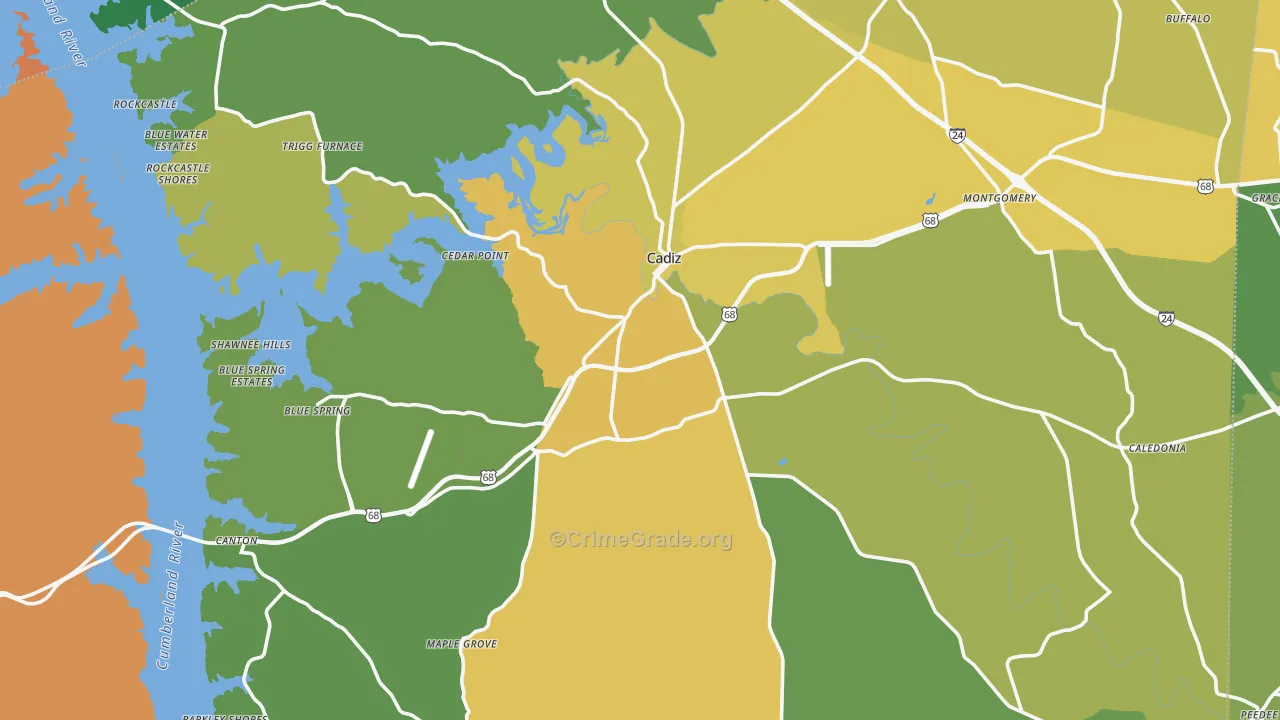 42211, KY Map of Vehicle Theft Rates