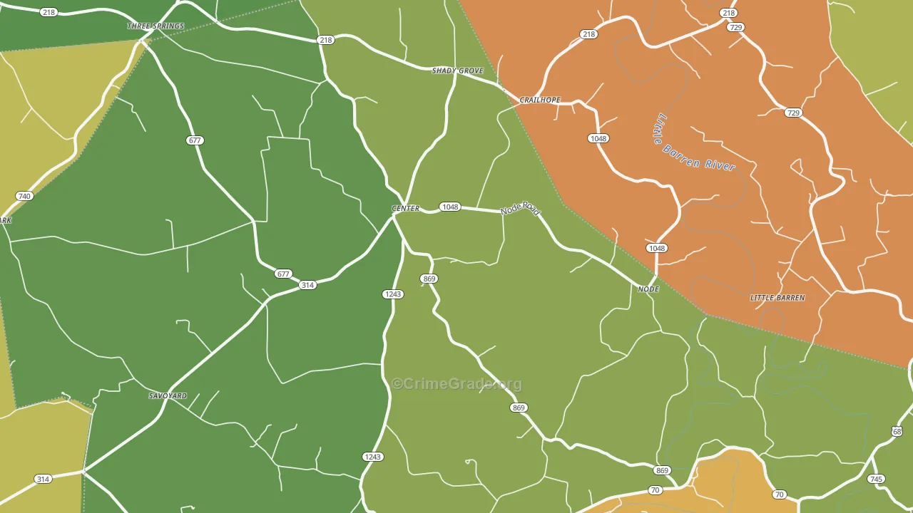 42214, KY Map of Vehicle Theft Rates