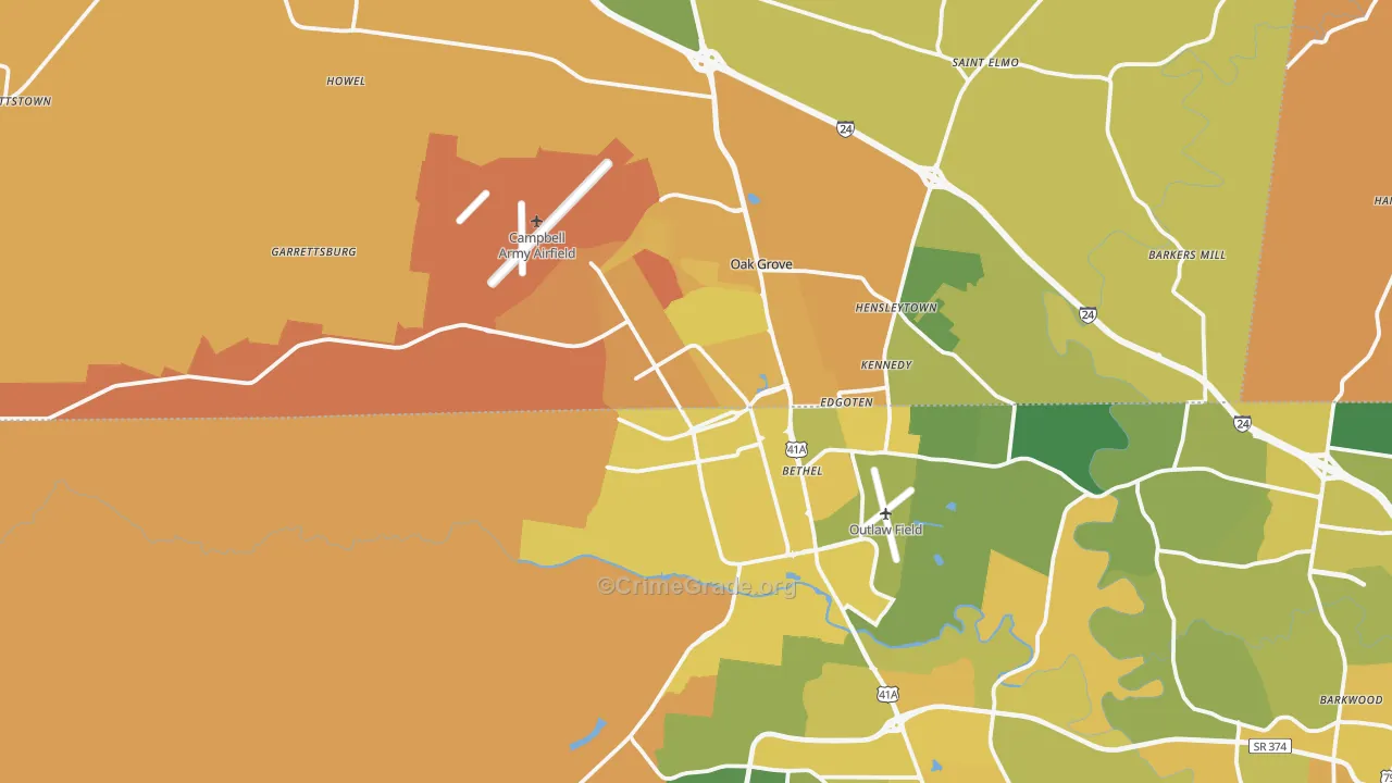 42223, KY Map of Vehicle Theft Rates
