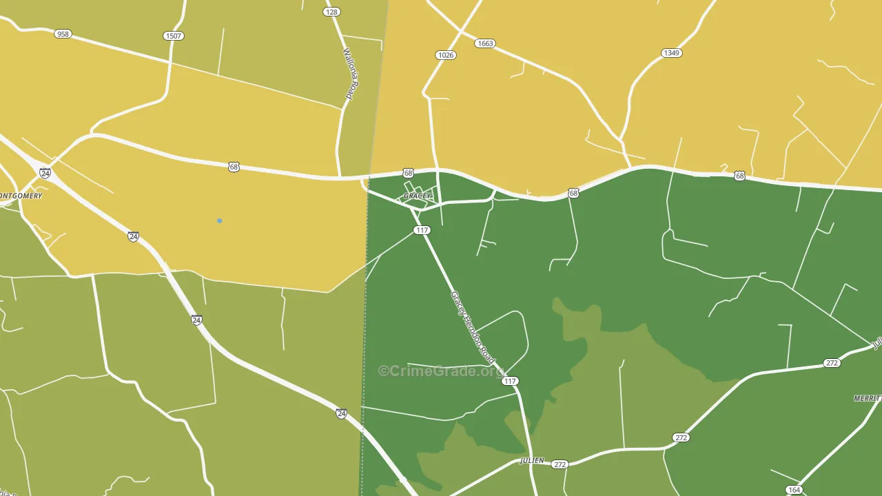 42232, KY Map of Vehicle Theft Rates