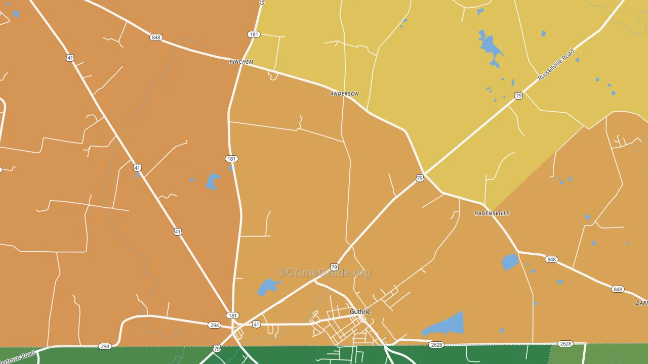 42234, KY Map of Vehicle Theft Rates