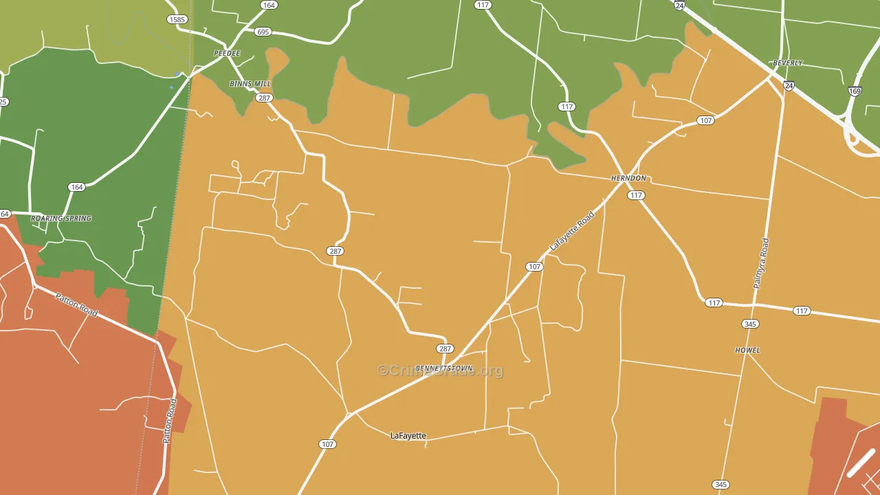 42236, KY Map of Vehicle Theft Rates