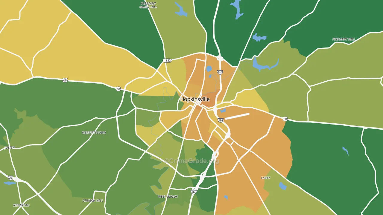 42240, KY Map of Vehicle Theft Rates