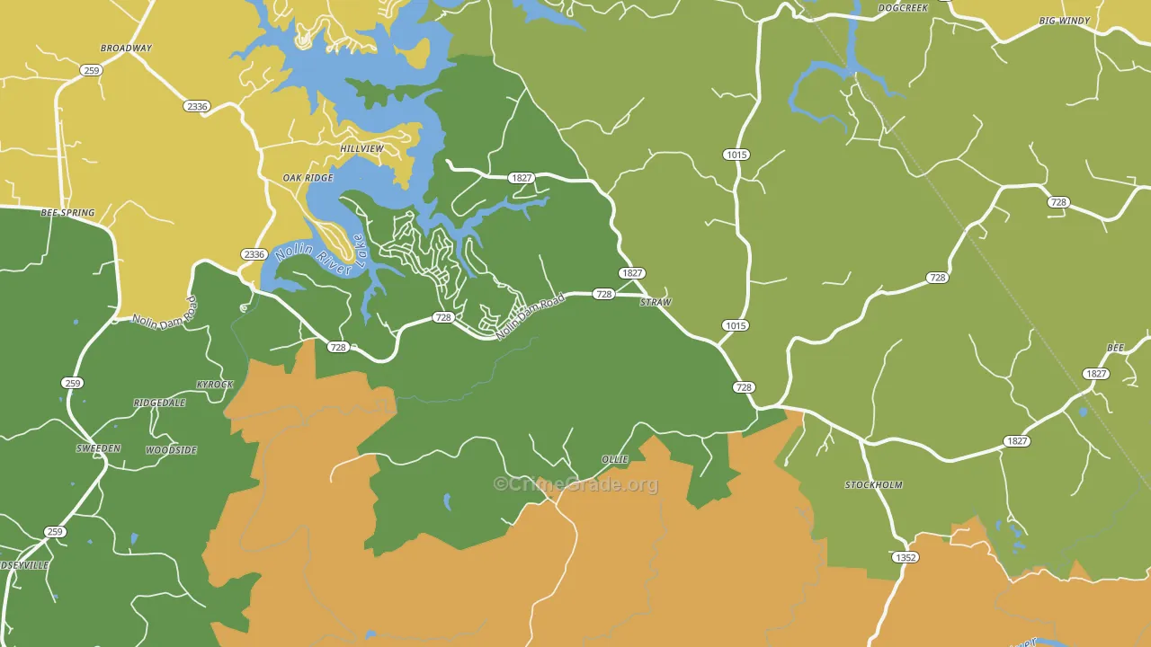 42259, KY Map of Vehicle Theft Rates