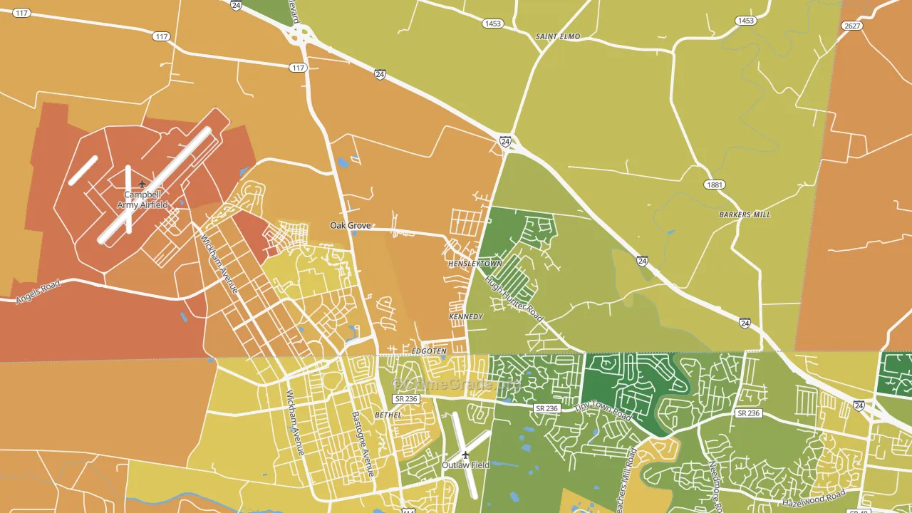 42262, KY Map of Vehicle Theft Rates