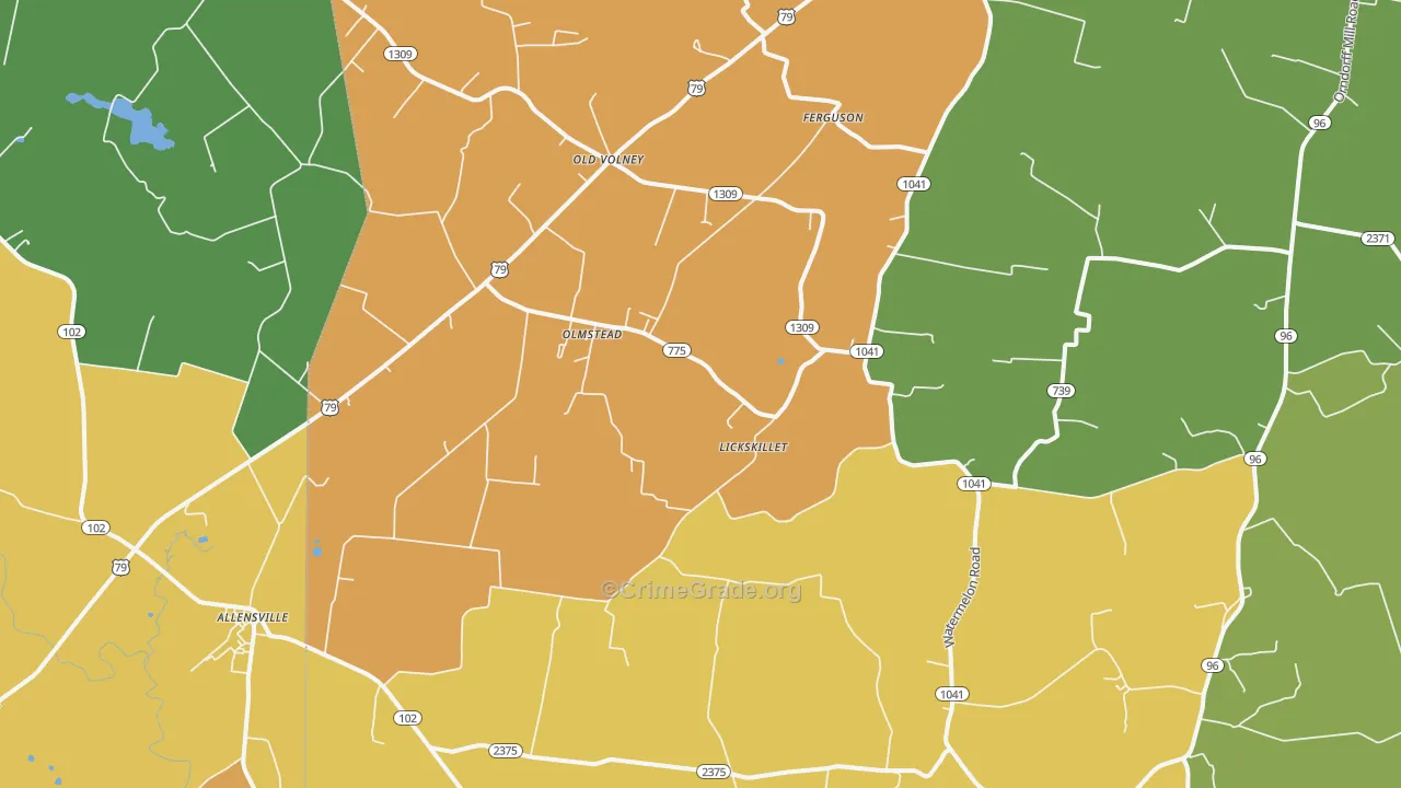 42265, KY Map of Vehicle Theft Rates