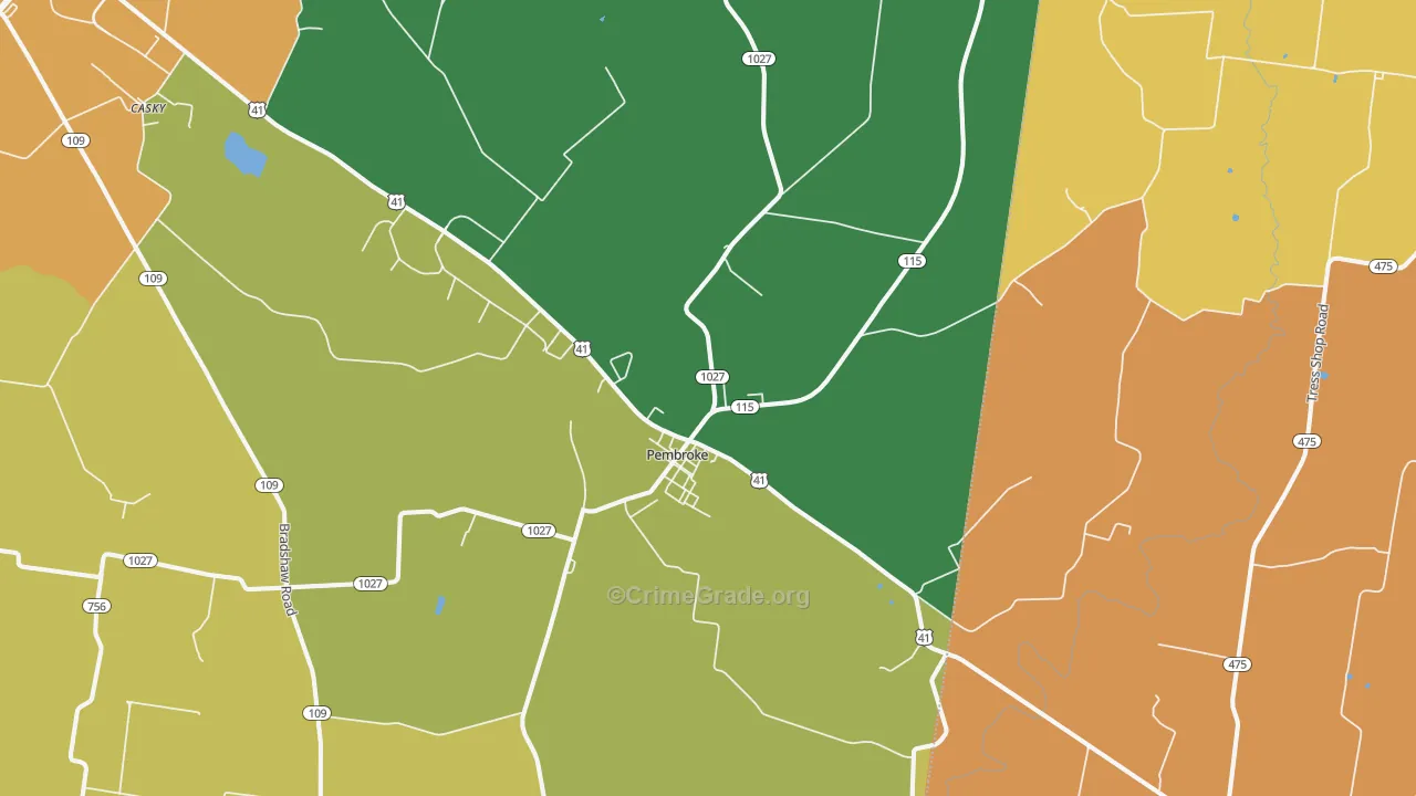 42266, KY Map of Vehicle Theft Rates