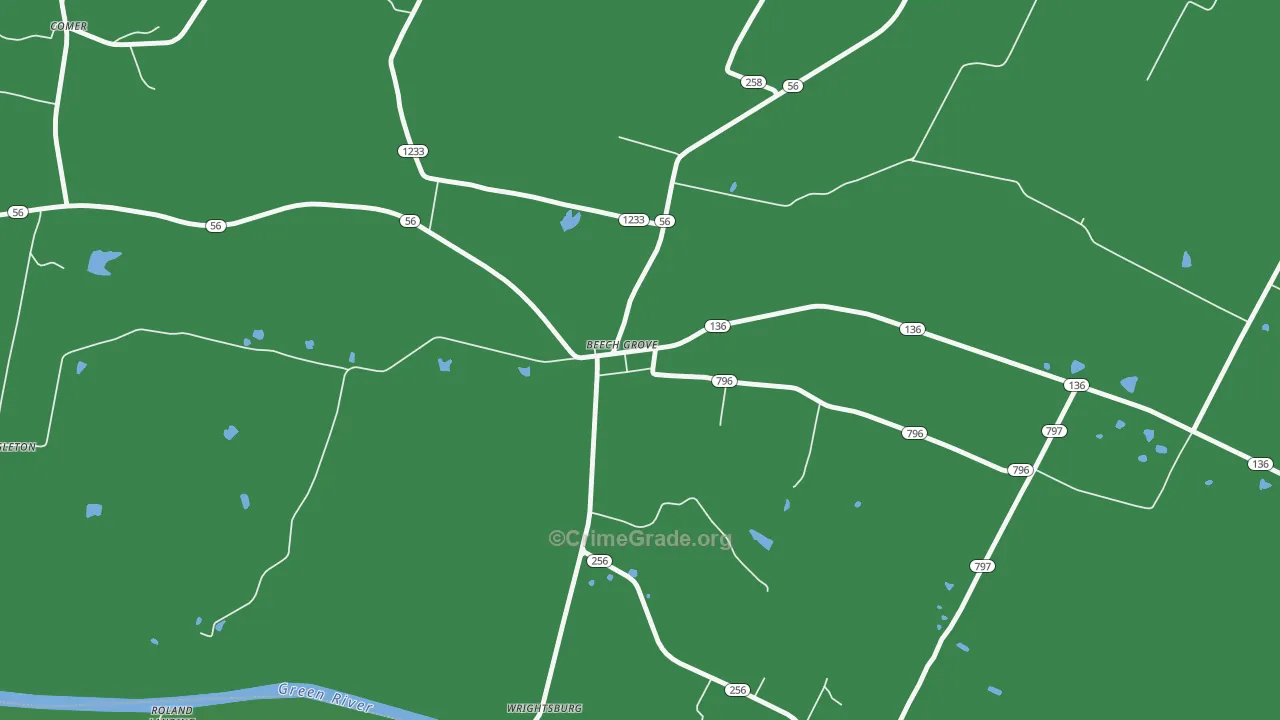 42322, KY Map of Vehicle Theft Rates