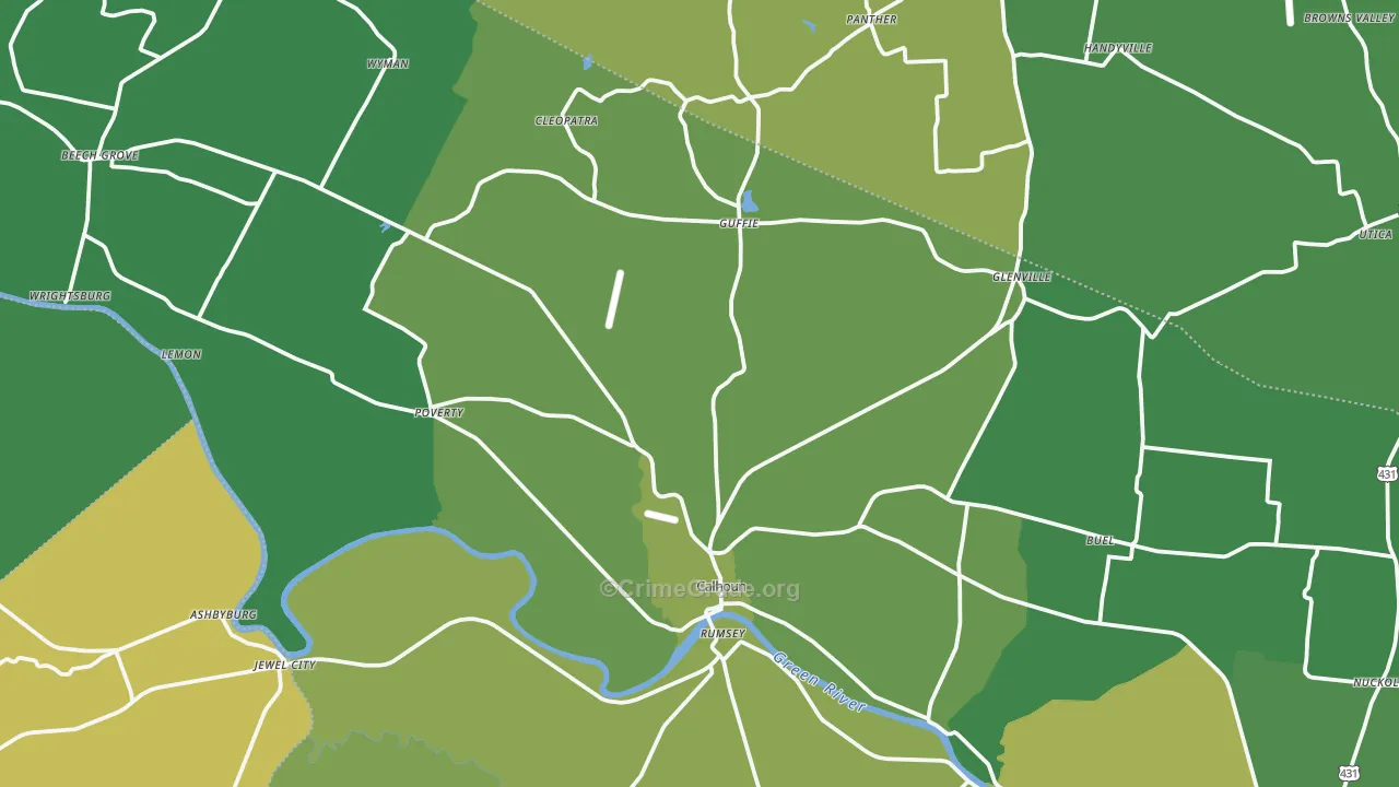 42327, KY Map of Vehicle Theft Rates