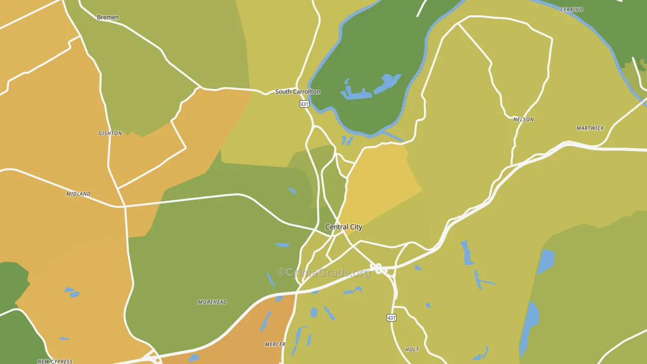 42330, KY Map of Vehicle Theft Rates