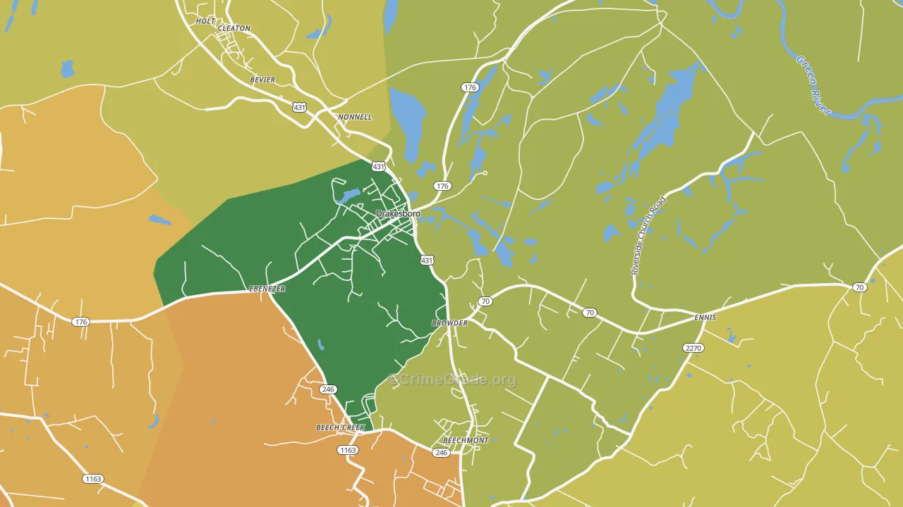 42337, KY Map of Vehicle Theft Rates