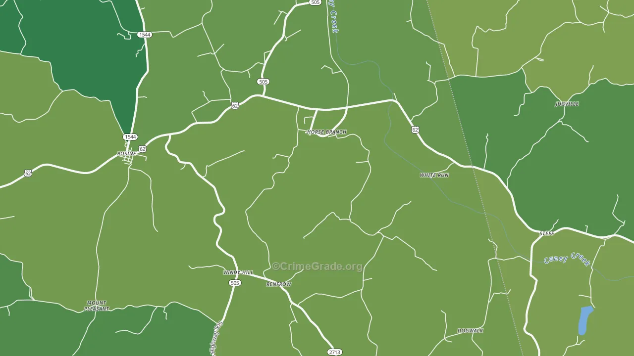 42349, KY Map of Vehicle Theft Rates