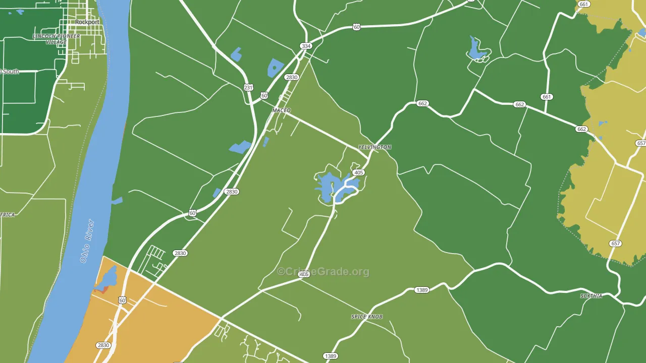 42355, KY Map of Vehicle Theft Rates