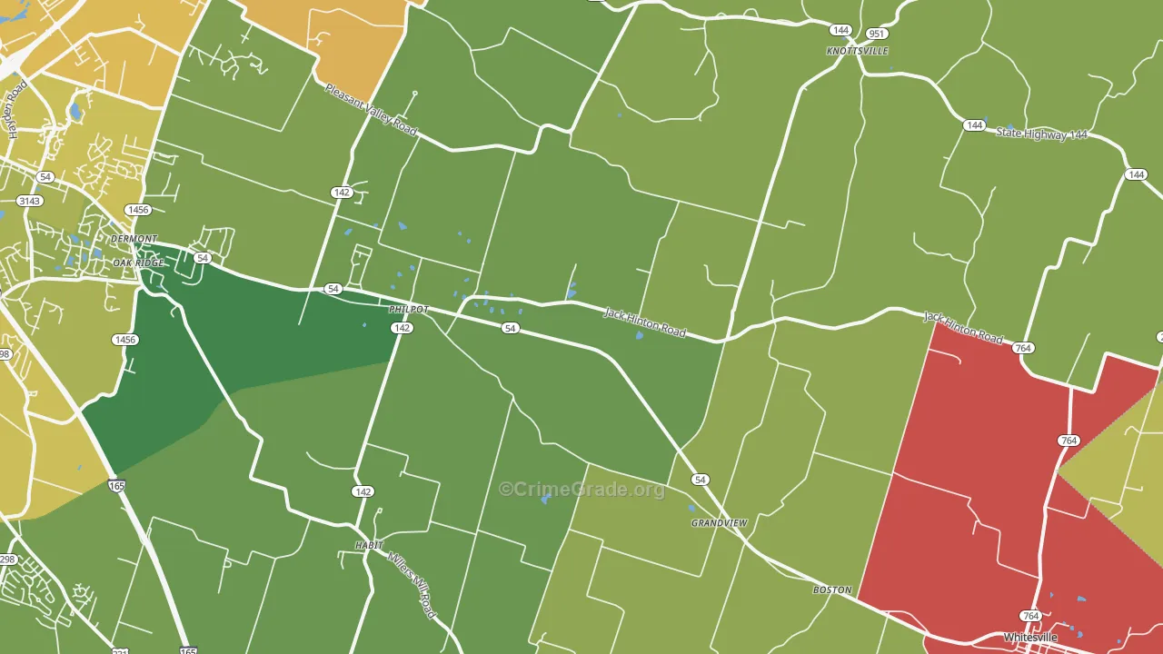 42366, KY Map of Vehicle Theft Rates