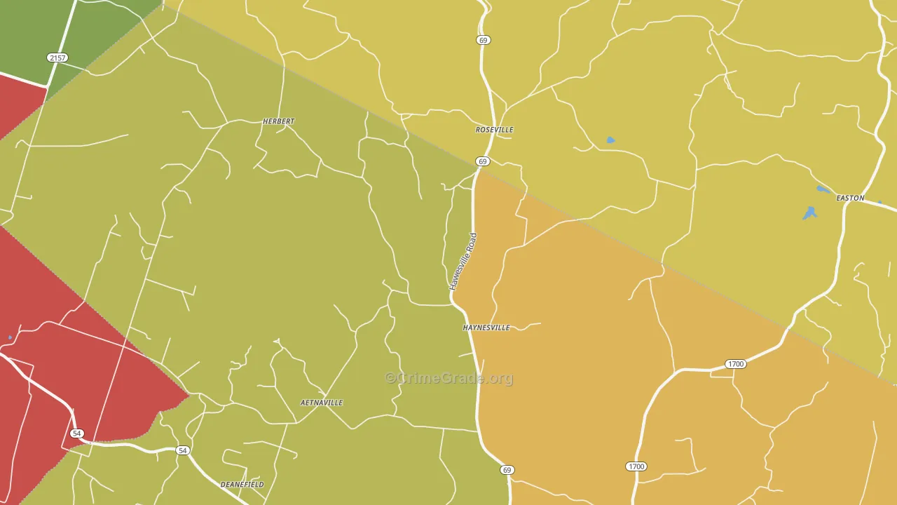 42368, KY Map of Vehicle Theft Rates