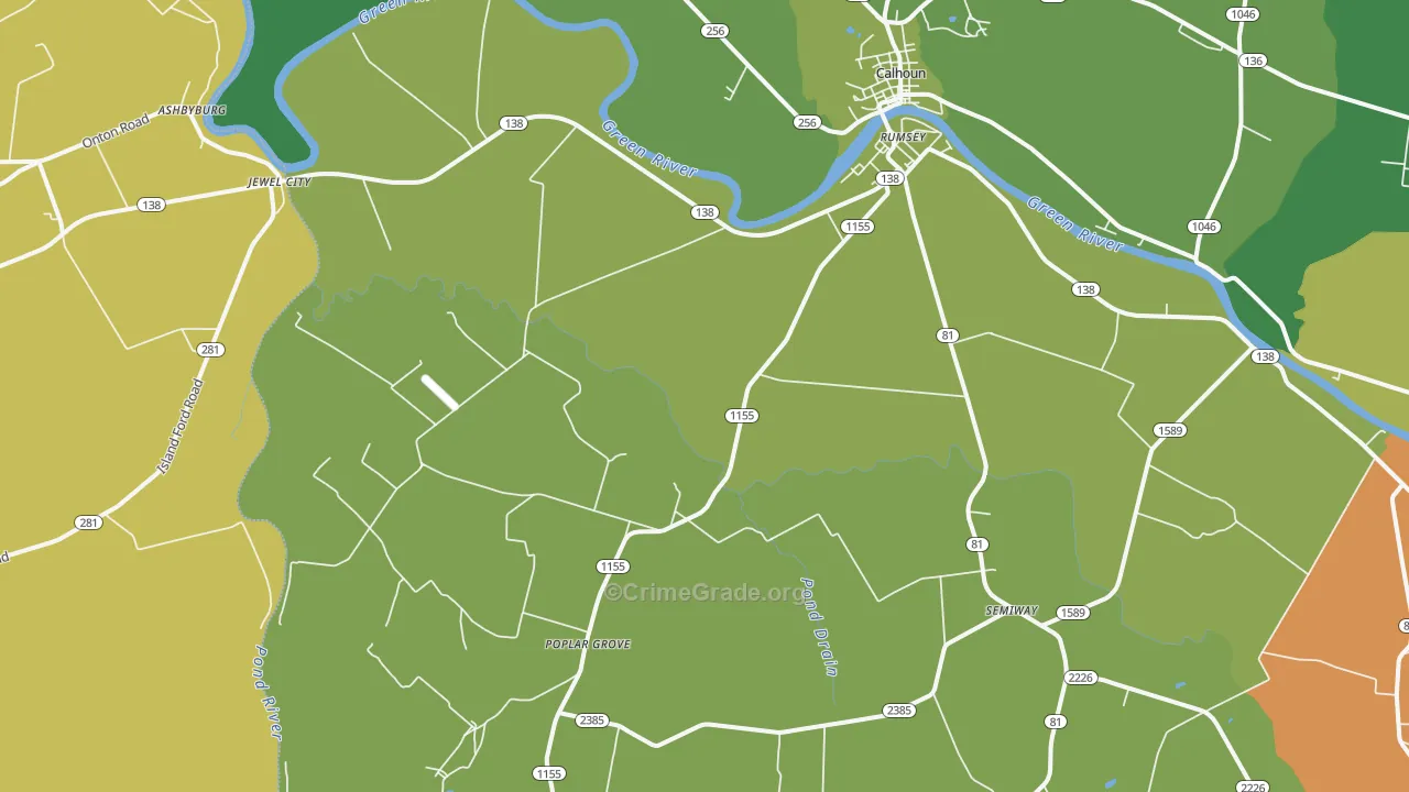 42371, KY Map of Vehicle Theft Rates