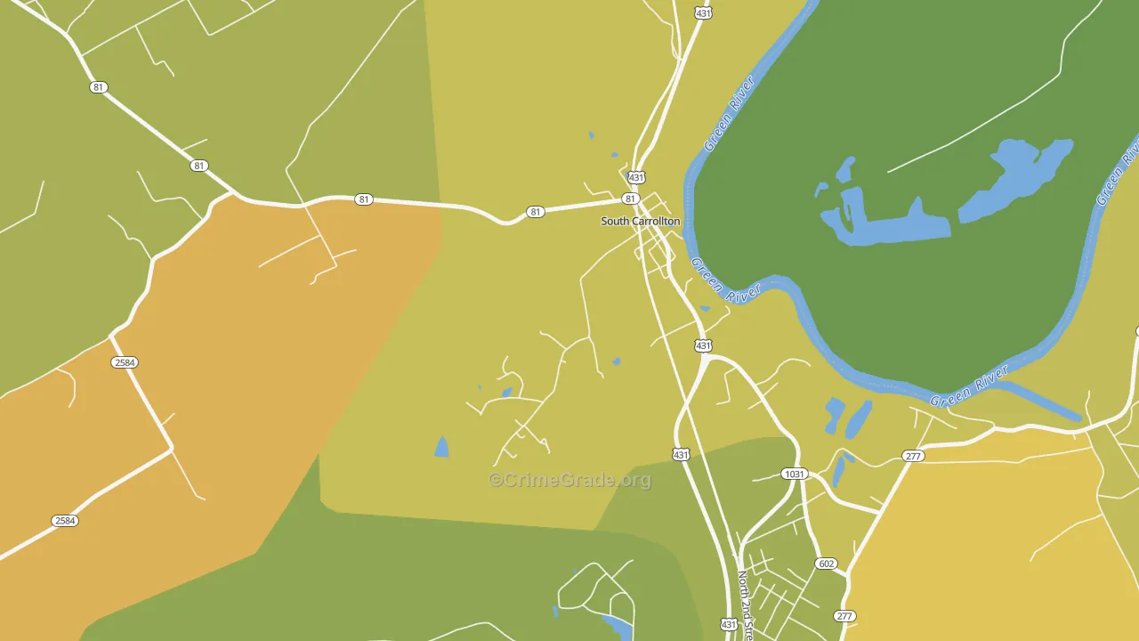 42374, KY Map of Vehicle Theft Rates