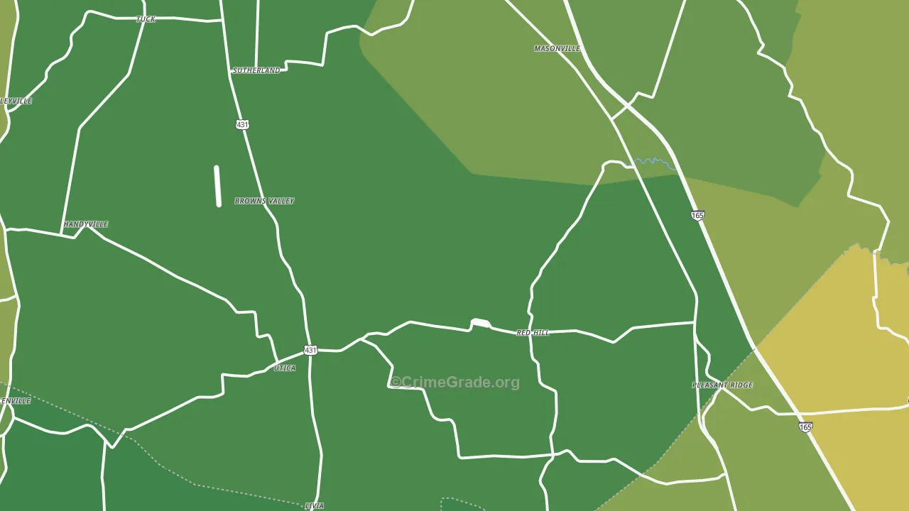 42376, KY Map of Vehicle Theft Rates
