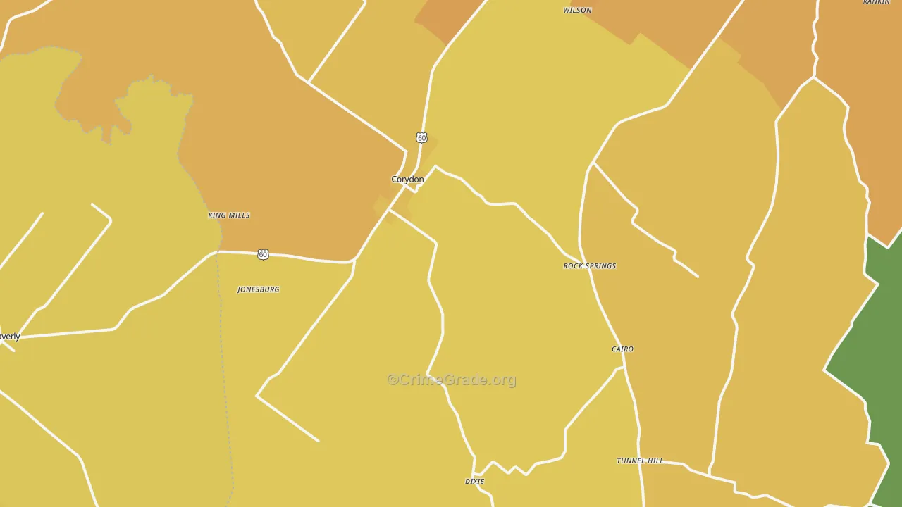 42406, KY Map of Vehicle Theft Rates