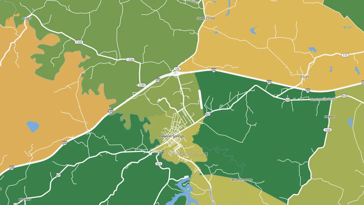 42408, KY Map of Vehicle Theft Rates