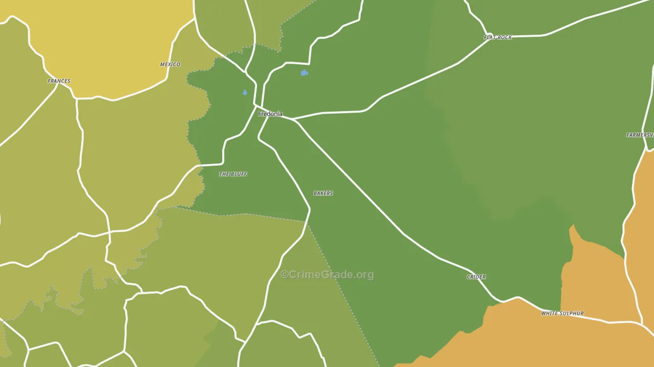 42411, KY Map of Vehicle Theft Rates