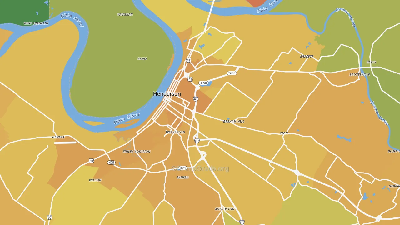 42420, KY Map of Vehicle Theft Rates