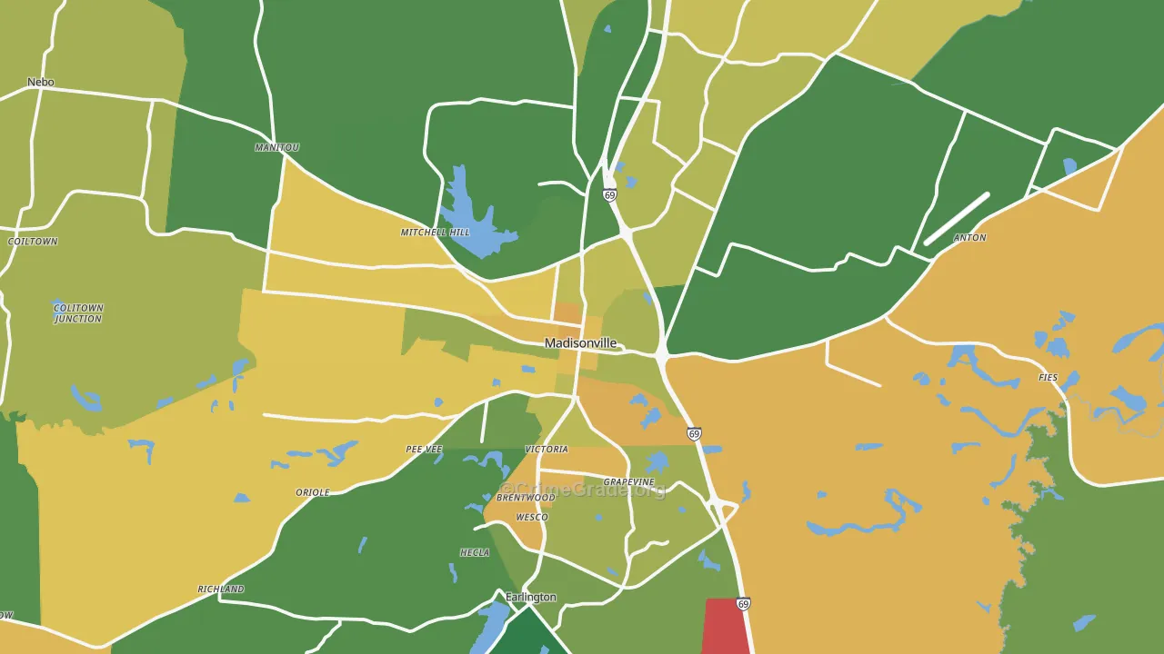 42431, KY Map of Vehicle Theft Rates