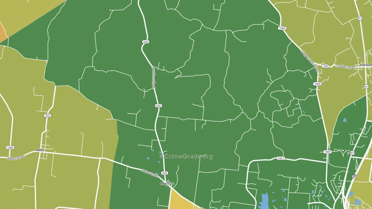 42436, KY Map of Vehicle Theft Rates