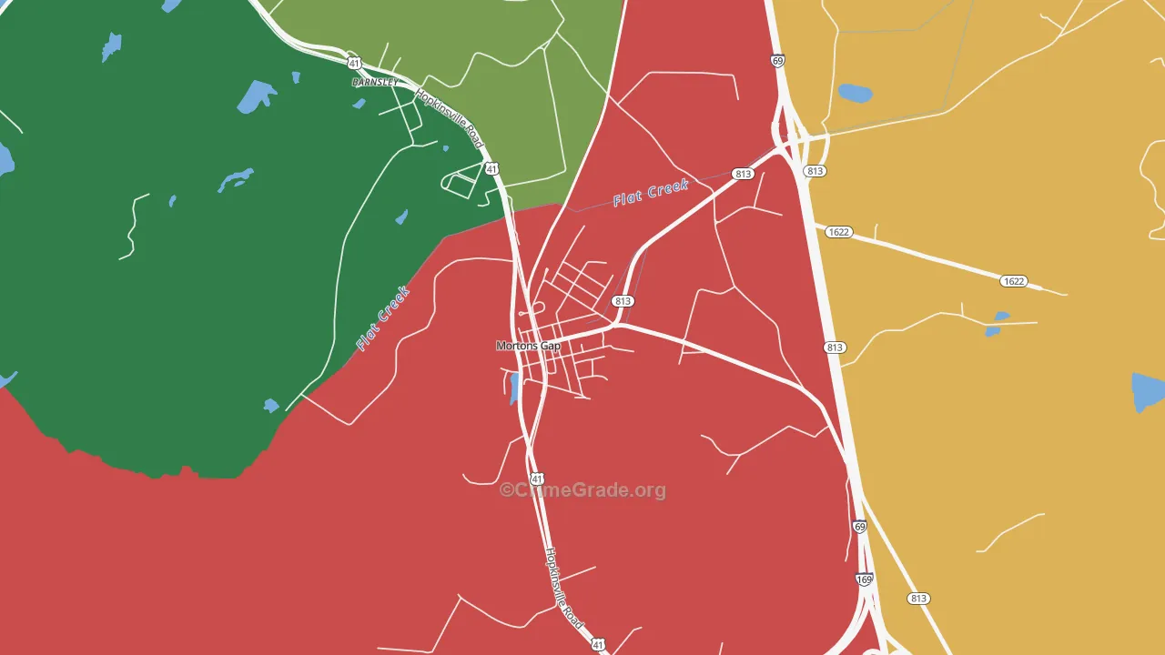 42440, KY Map of Vehicle Theft Rates