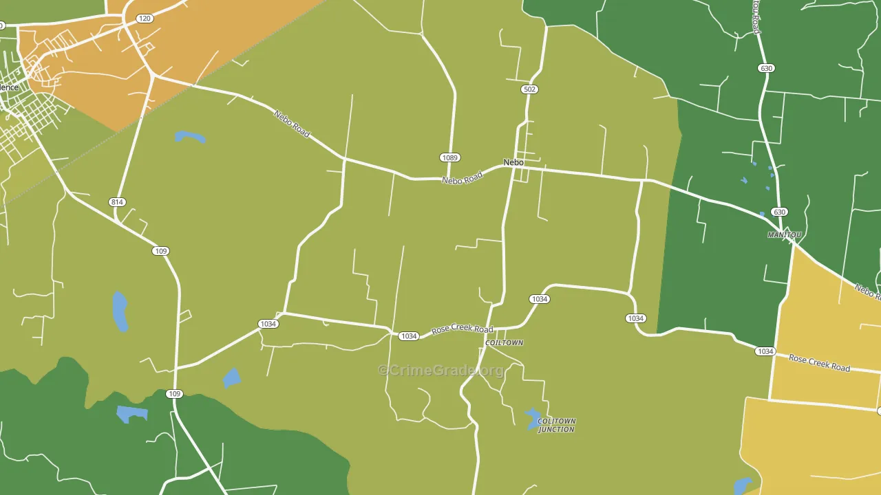 42441, KY Map of Vehicle Theft Rates