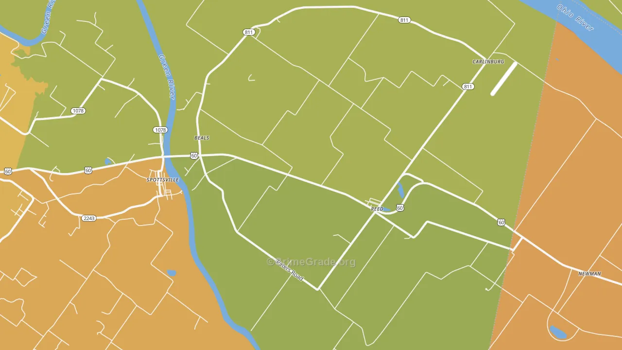 42451, KY Map of Vehicle Theft Rates