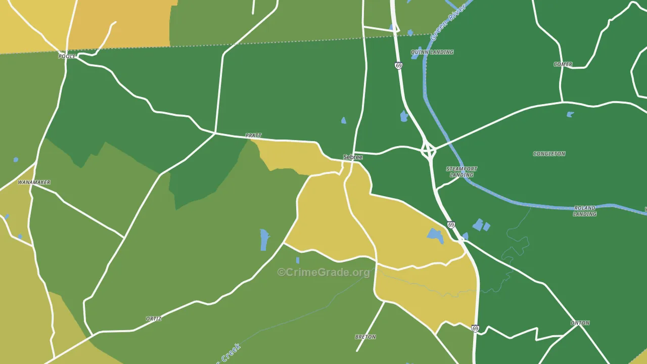 42455, KY Map of Vehicle Theft Rates