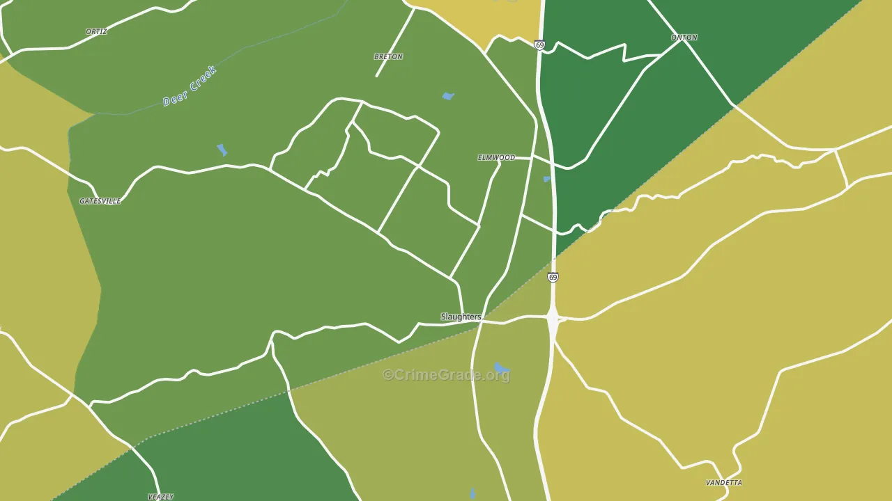 42456, KY Map of Vehicle Theft Rates