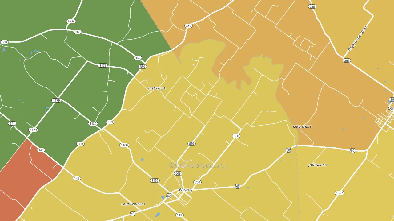 42462, KY Map of Vehicle Theft Rates
