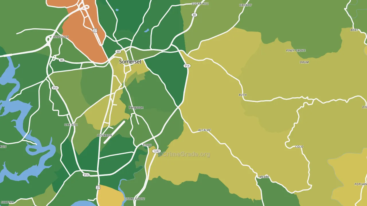 42501, KY Map of Vehicle Theft Rates