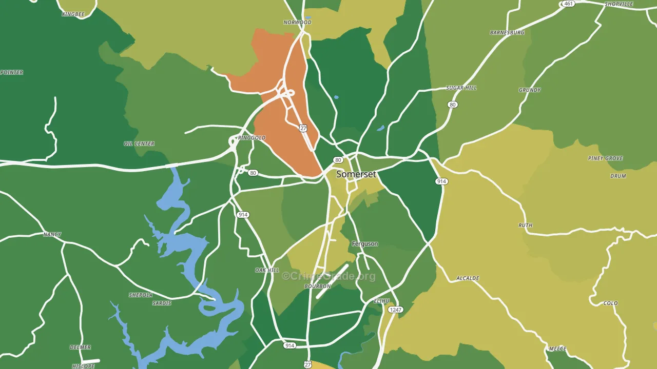 42503, KY Map of Vehicle Theft Rates